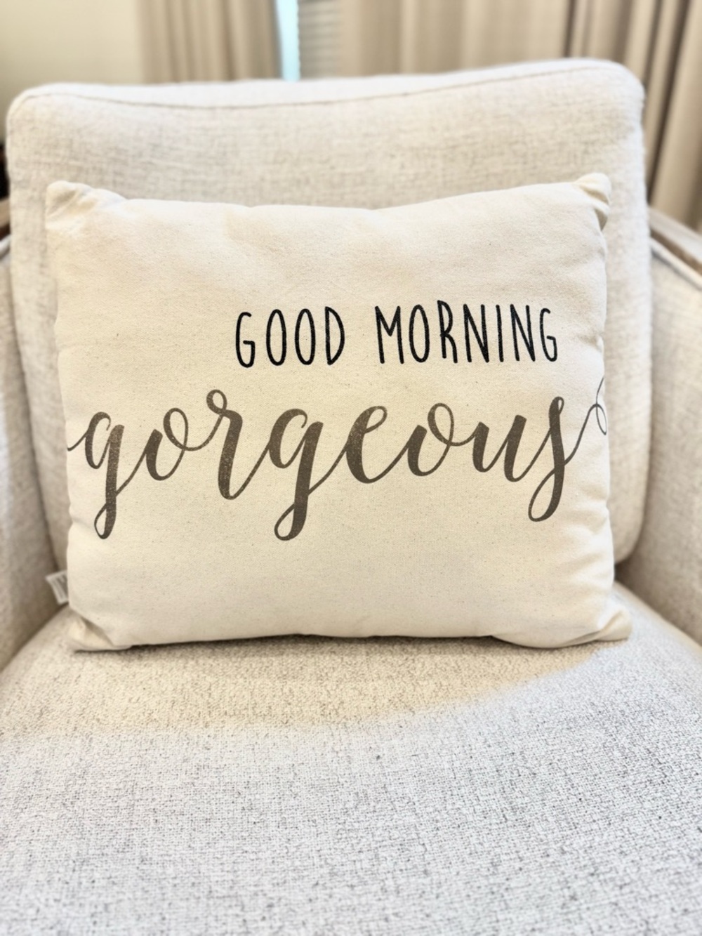 Good Morning Gorgeous Decorative Throw Pillow - Neutral